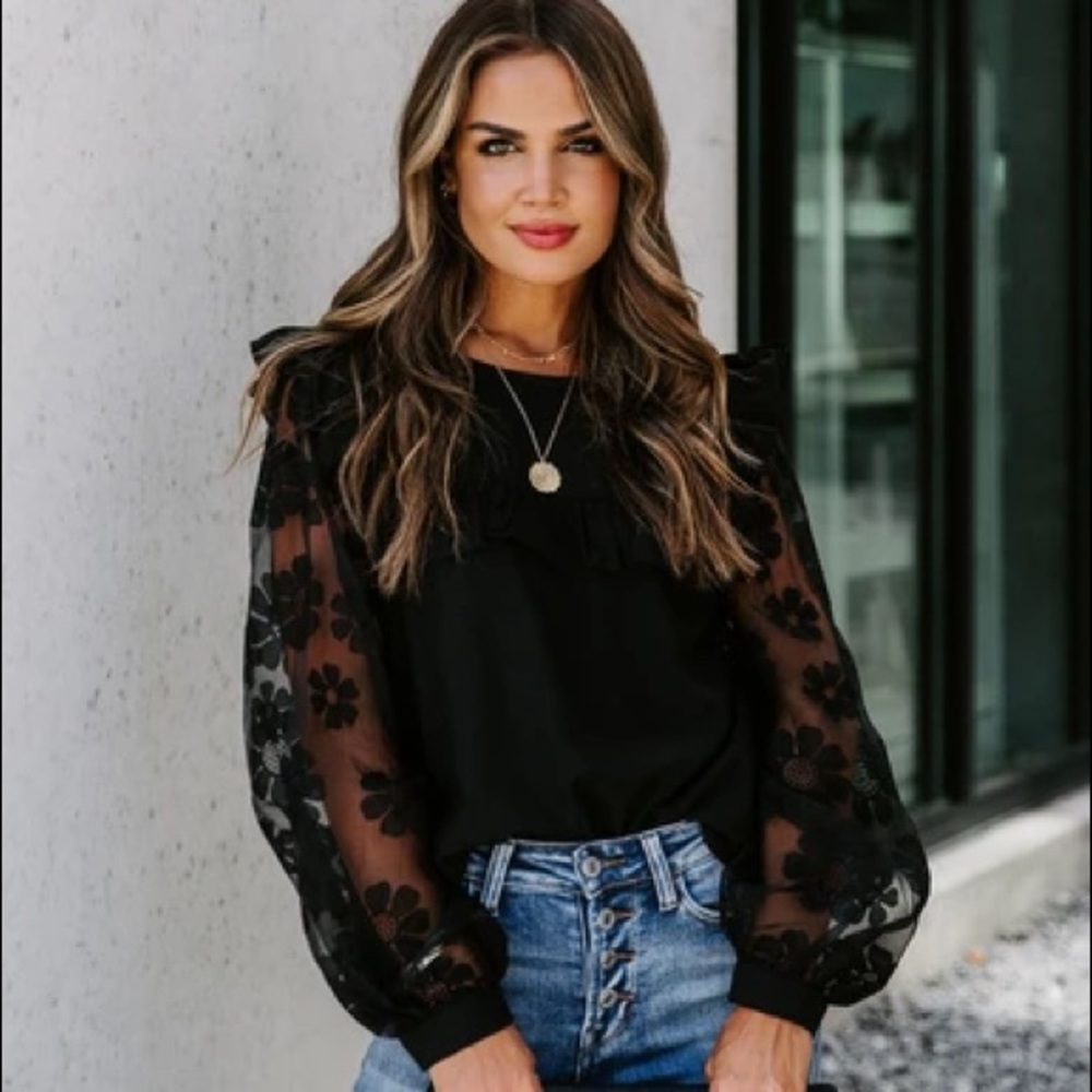 Wish You Well Contrast Sleeve Blouse